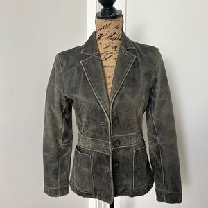 Banana Republic Distressed Black Blazer